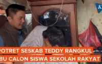 Tangis Haru Calon Siswa Sekolah Rakyat: Aljabar Nur Menangis di Pundak Seskab Teddy, “Saya Mau Sekolah, Pak”
